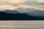 Humpback whale spout on the scenic Inside Passage