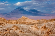 Licancabur and Juriques volcanos from the Valle de la Luna