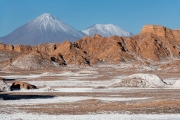 Licancabur and Juriques volcanos from the Valle de la Luna