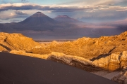 Licancabur and Juriques volcanos from the Valle de la Luna