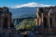 Mt. Etna from the Greek theater, Taormina