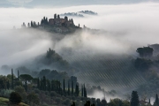 morning fog, San Gimignano