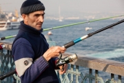 fishing on the Galata bridge