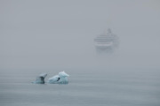 cruise ship in fog, Glacier Bay