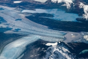 aerial view of the Upsala Glacier on Lago Argentina