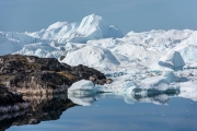 icebergs seen  from Sermermiut