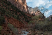 Virgin River looking toward the Court of the Patriarchs, Zion National Park